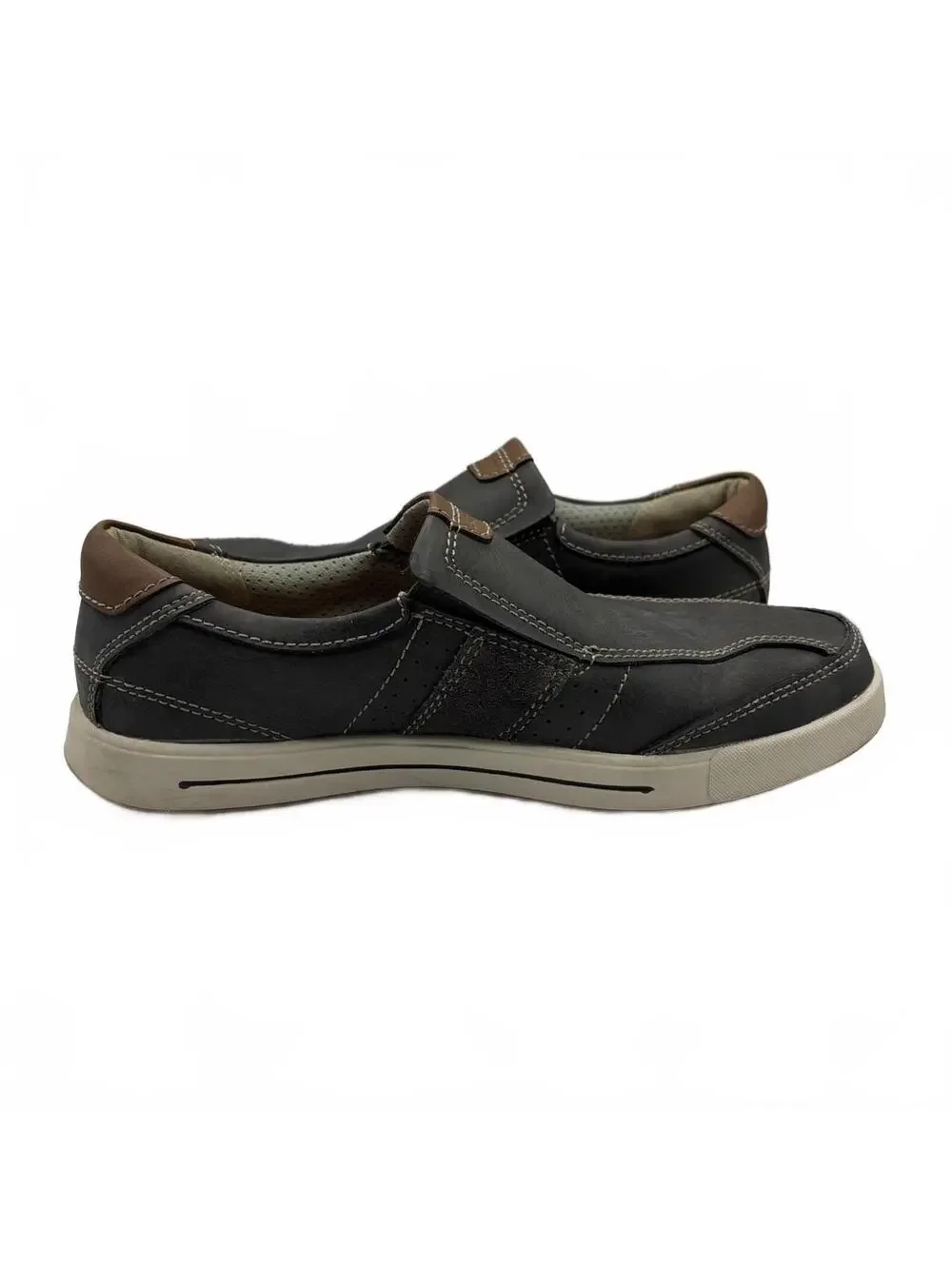 Seaside Men's Genuine Leather Slip-On Loafers Size 8.5 M Black Brown